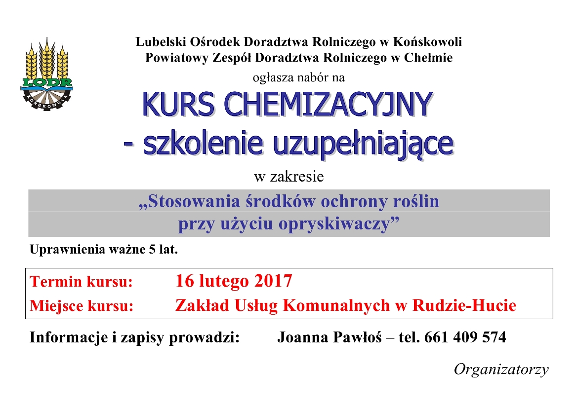 szkolenie chemizacyjne Ruda Huta